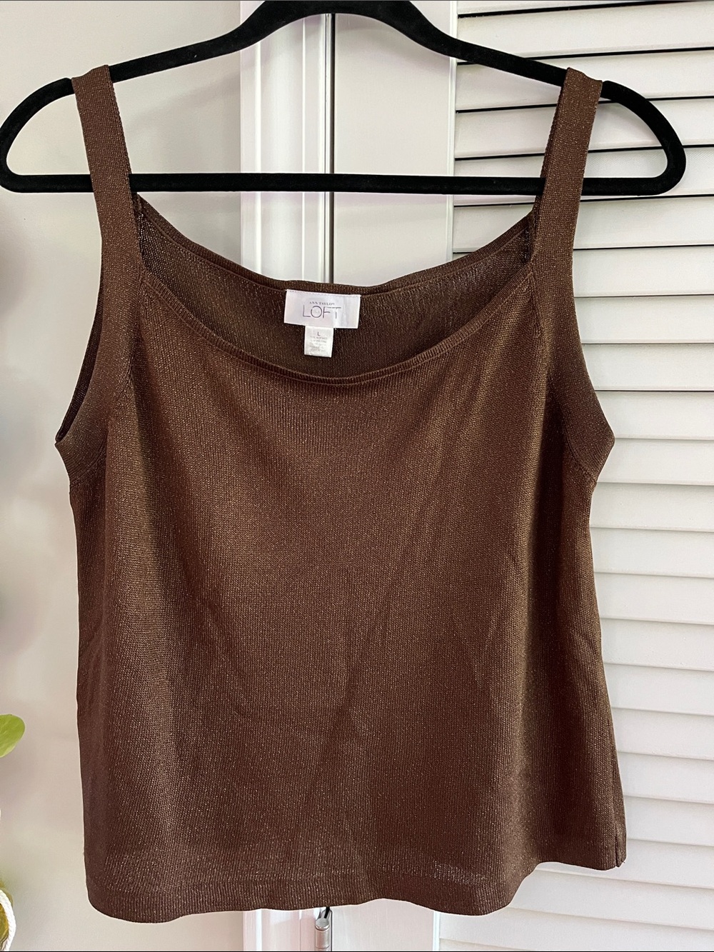 LOFT Chocolate Brown Sleeveless Knit Tank